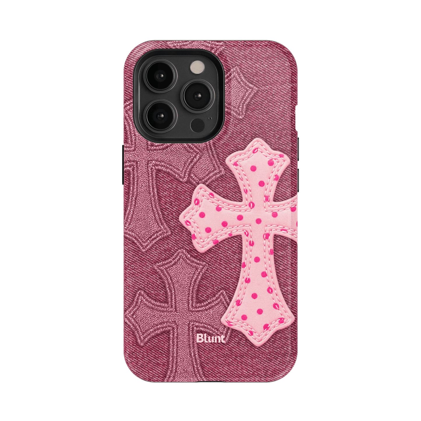 Pink Dottie Cross iPhone Case - Blunt Cases