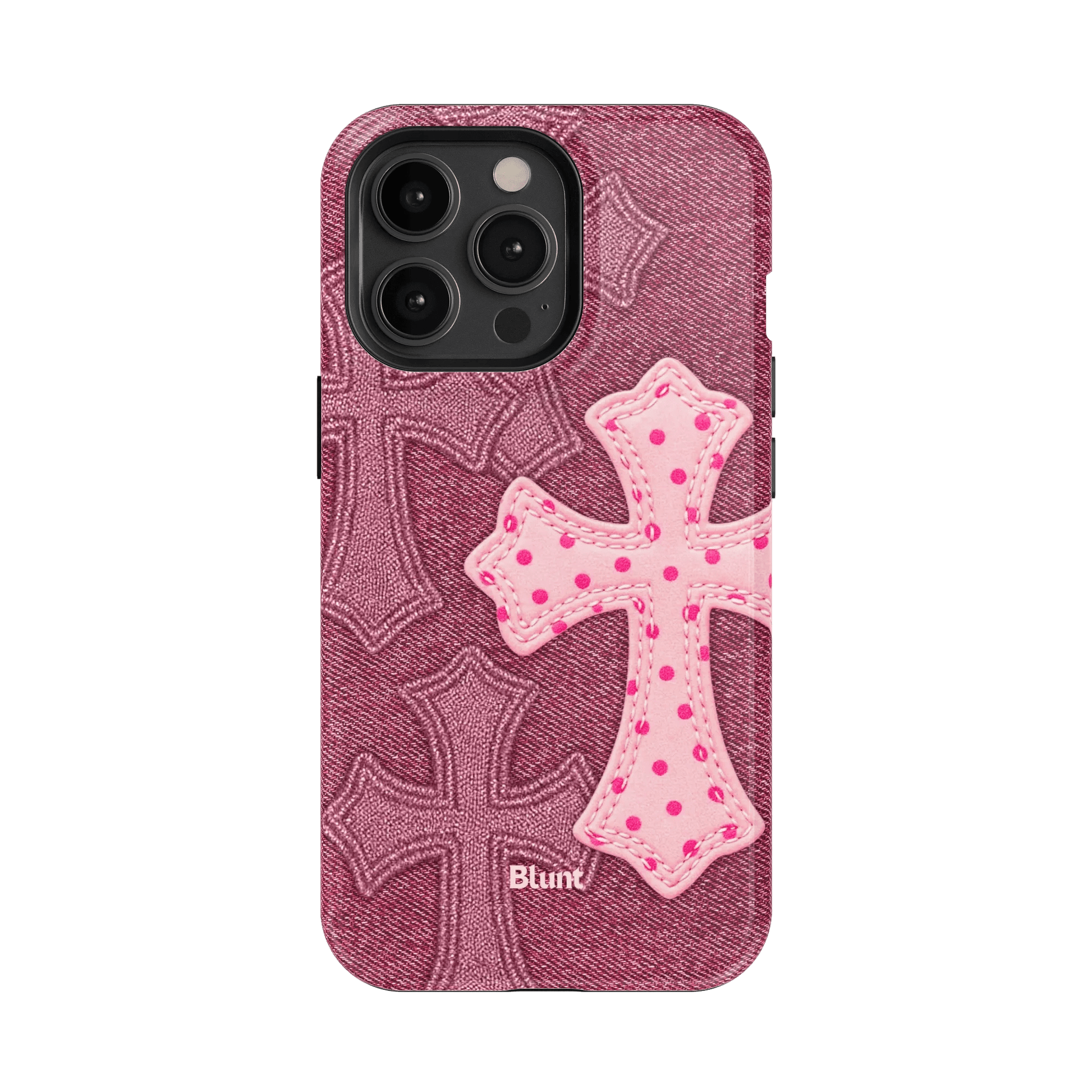 Pink Dottie Cross iPhone Case - Blunt Cases