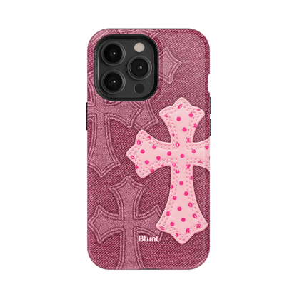 Pink Dottie Cross iPhone Case - Blunt Cases