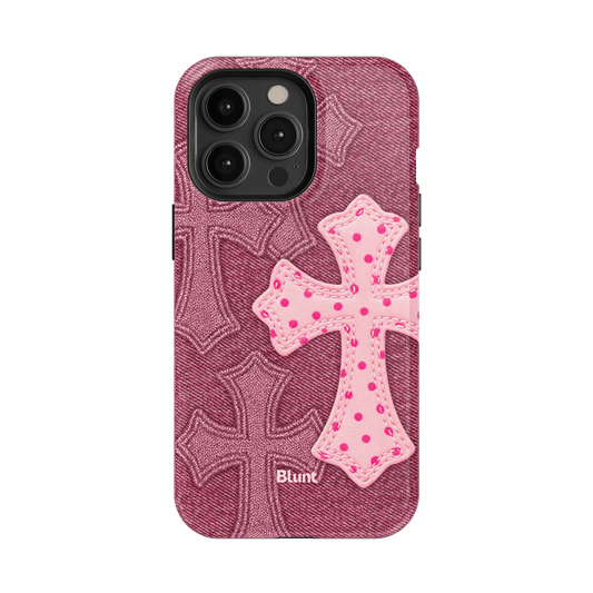 Pink Dottie Cross iPhone Case - Blunt Cases