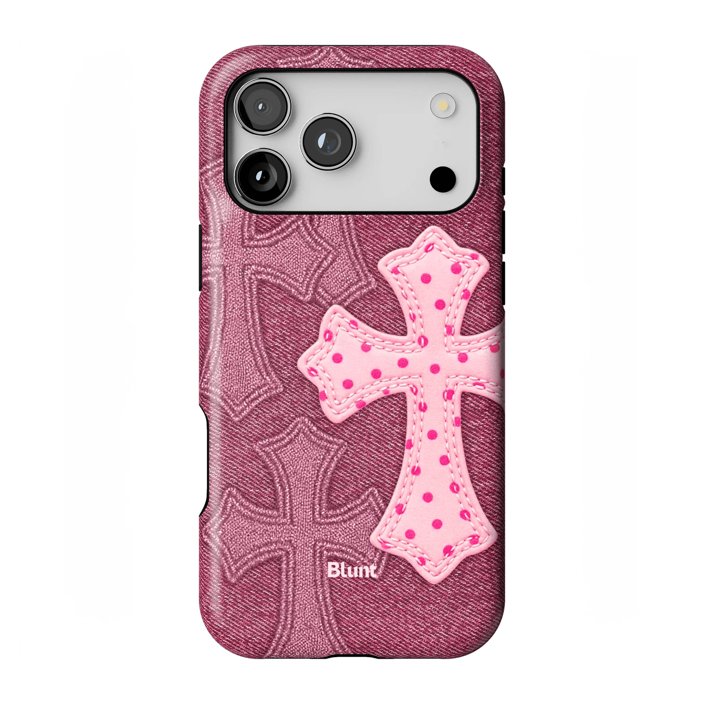 Pink Dottie Cross iPhone Case - Blunt Cases