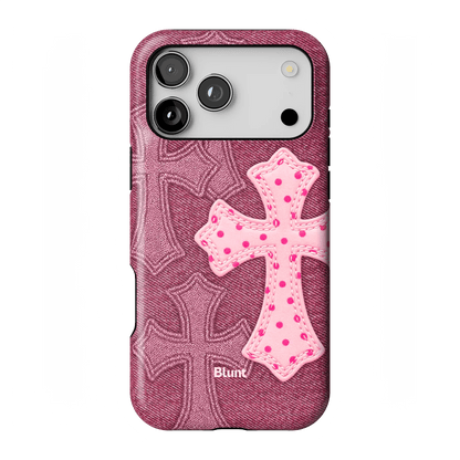 Pink Dottie Cross iPhone Case - Blunt Cases