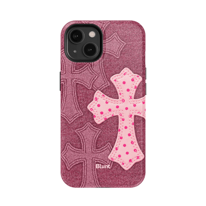 Pink Dottie Cross iPhone Case - Blunt Cases