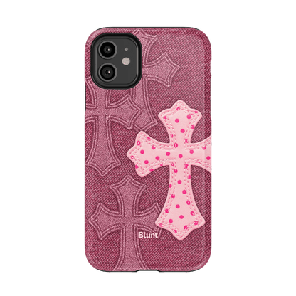 Pink Dottie Cross iPhone Case - Blunt Cases
