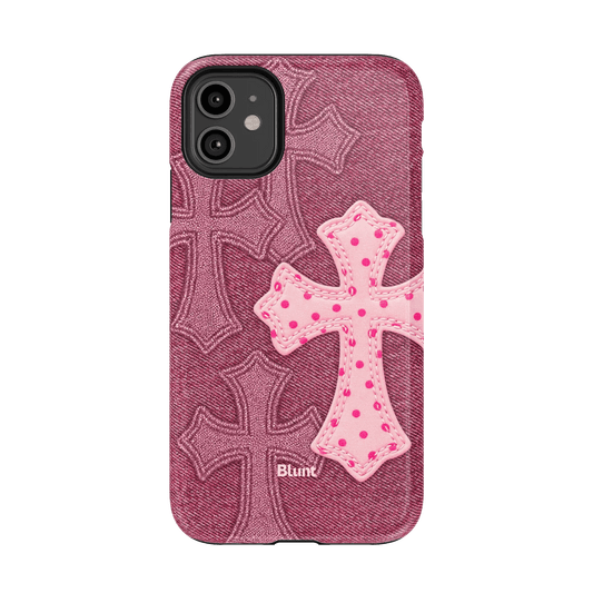 Pink Dottie Cross iPhone Case - Blunt Cases
