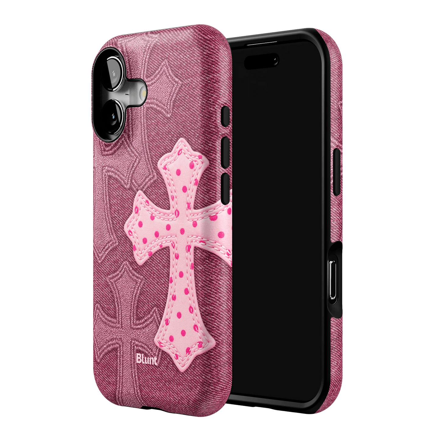Pink Dottie Cross iPhone Case - Blunt Cases