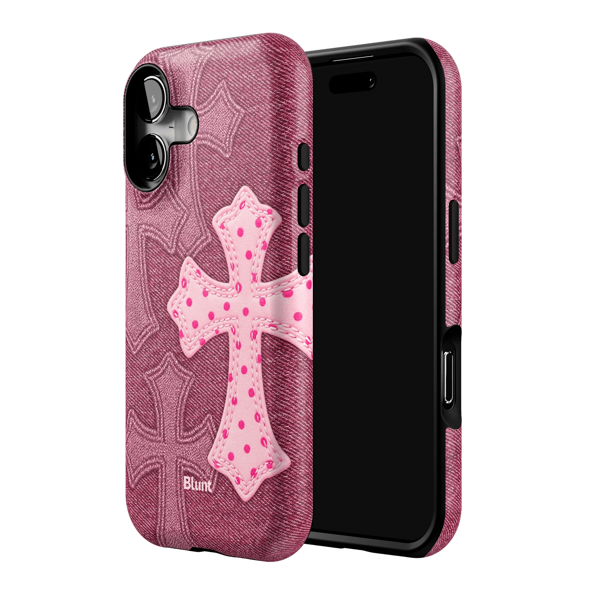 Pink Dottie Cross iPhone Case - Blunt Cases