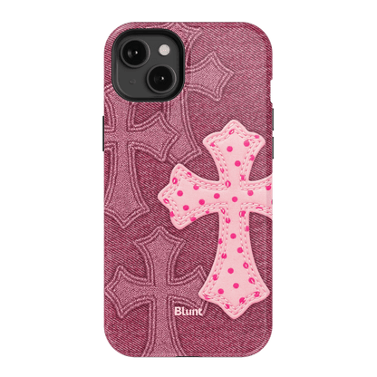 Pink Dottie Cross iPhone Case - Blunt Cases
