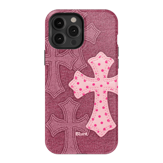 Pink Dottie Cross iPhone Case - Blunt Cases