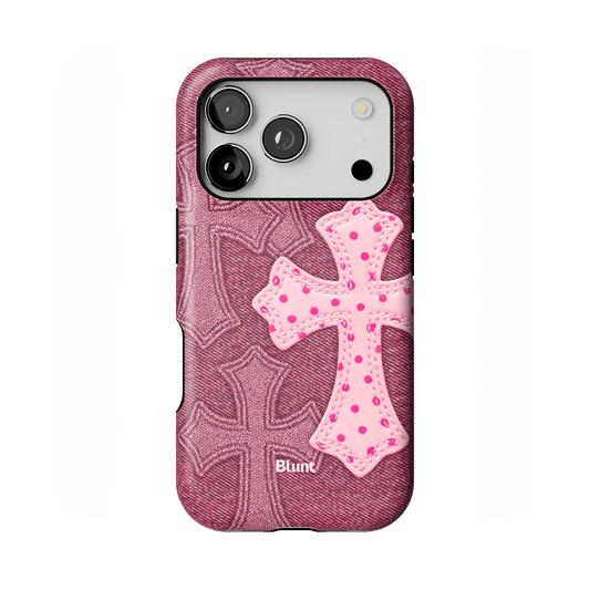 Pink Dottie Cross iPhone Case - Blunt Cases
