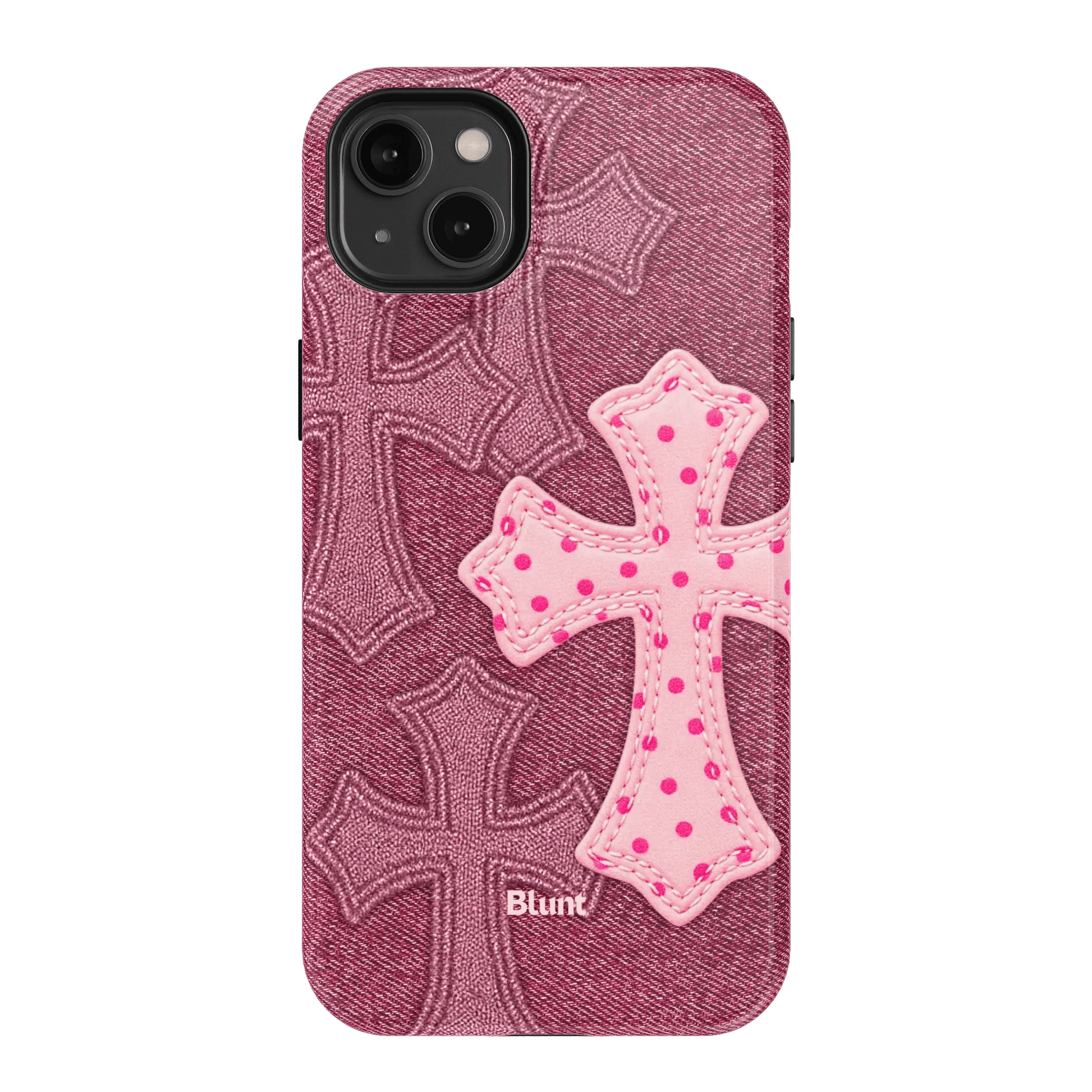 Pink Dottie Cross iPhone Case - Blunt Cases