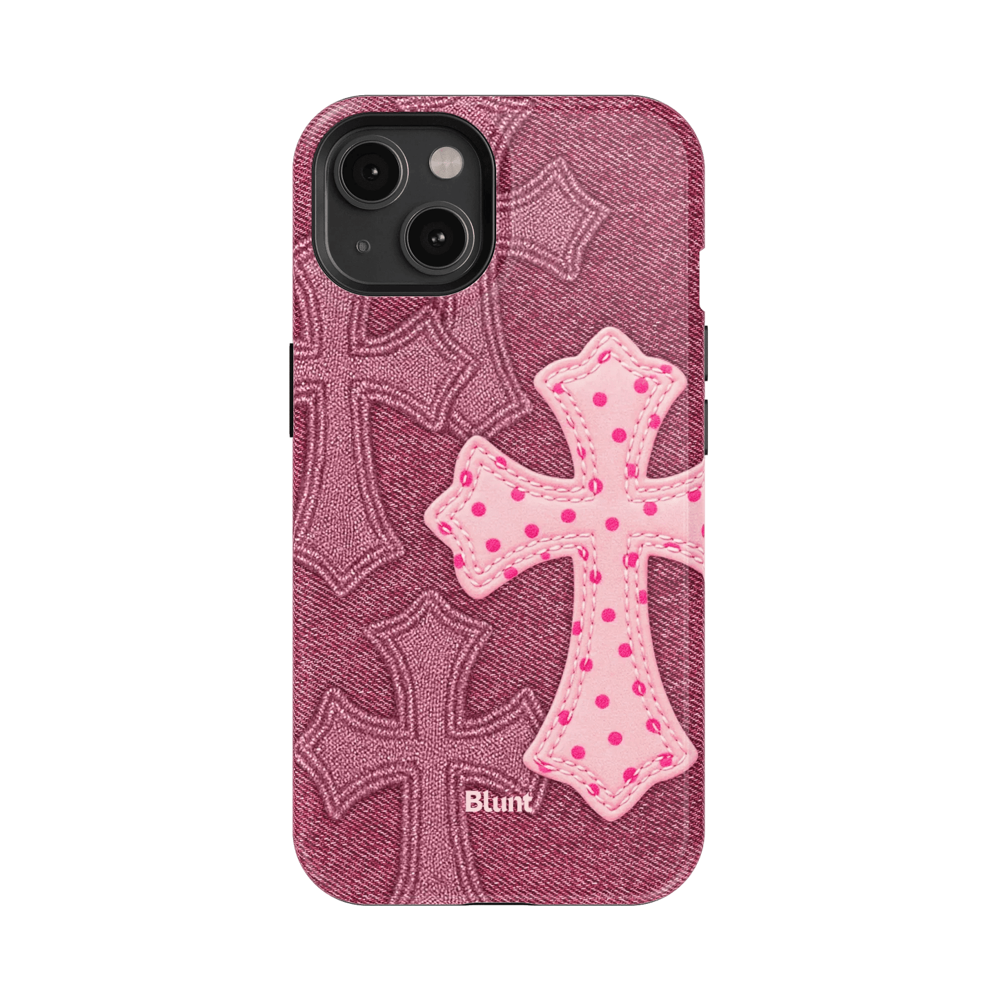 Pink Dottie Cross iPhone Case - Blunt Cases