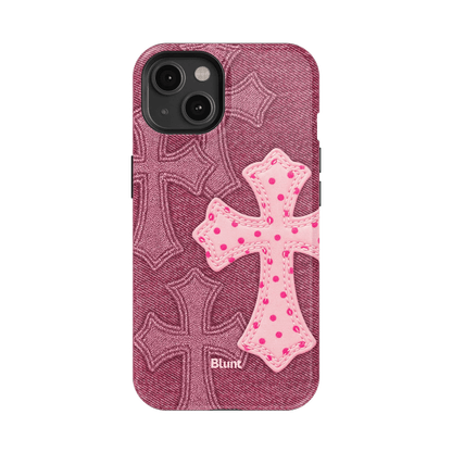 Pink Dottie Cross iPhone Case - Blunt Cases