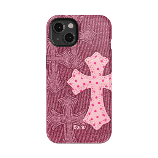 Pink Dottie Cross iPhone Case - Blunt Cases