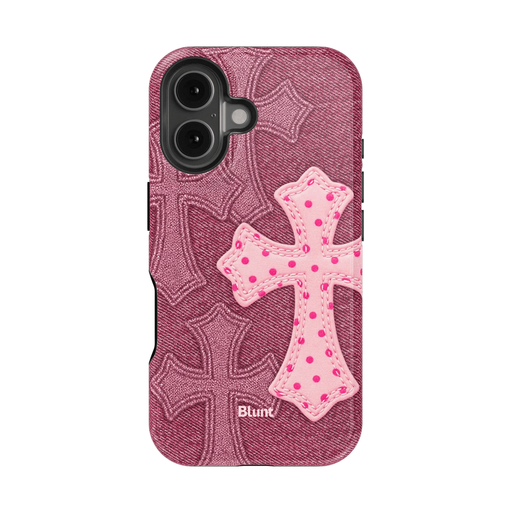 Pink Dottie Cross iPhone Case - Blunt Cases