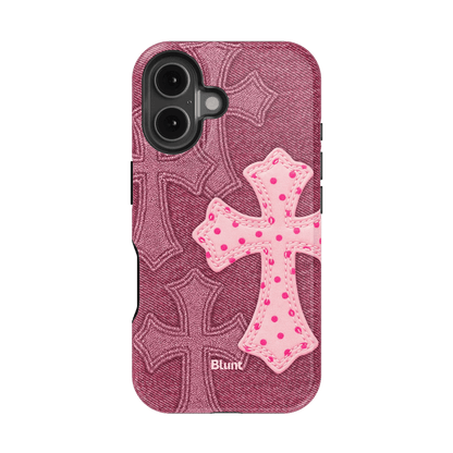 Pink Dottie Cross iPhone Case - Blunt Cases