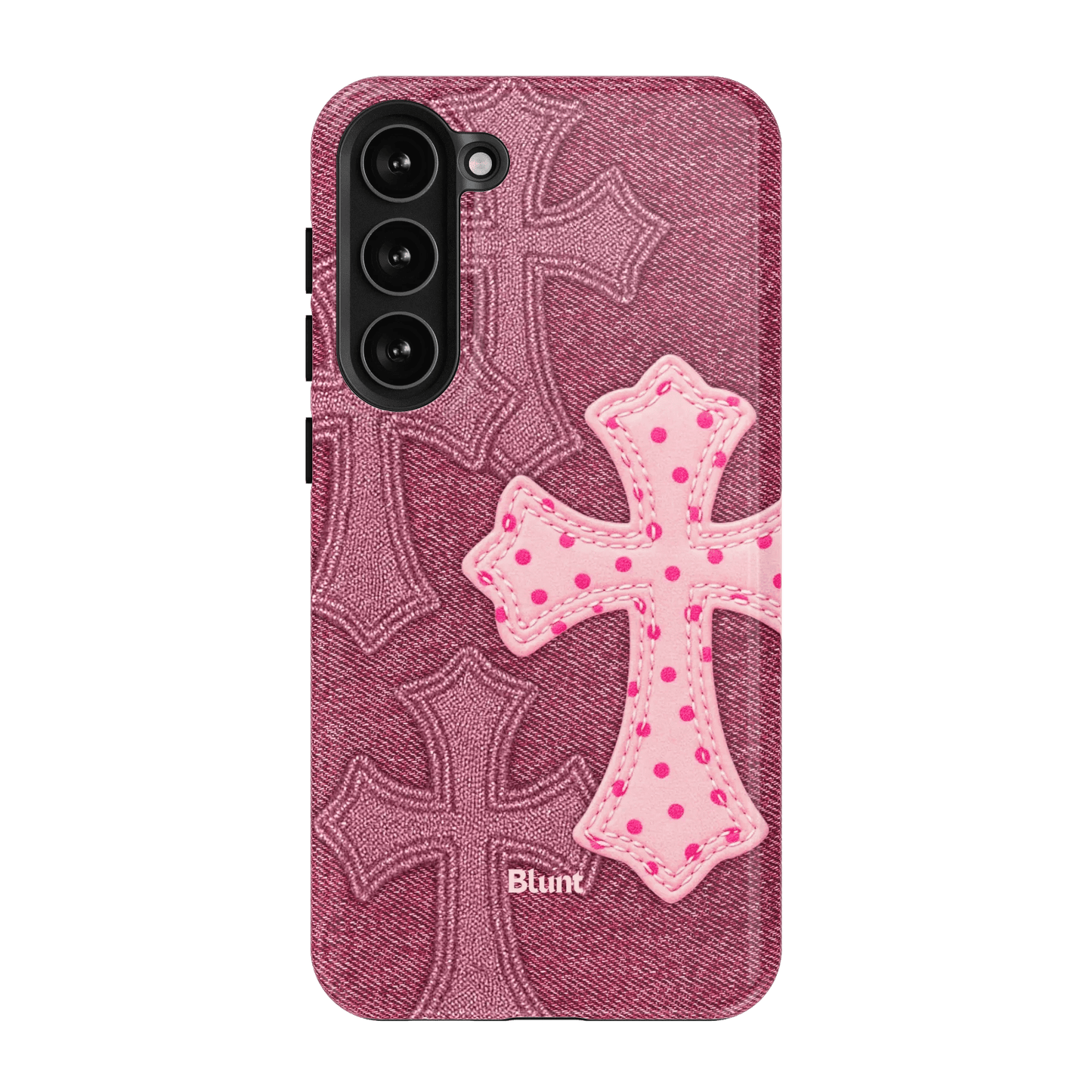 Pink Dottie Cross Samsung Case - Blunt Cases