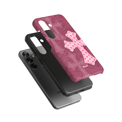 Pink Dottie Cross Samsung Case - Blunt Cases