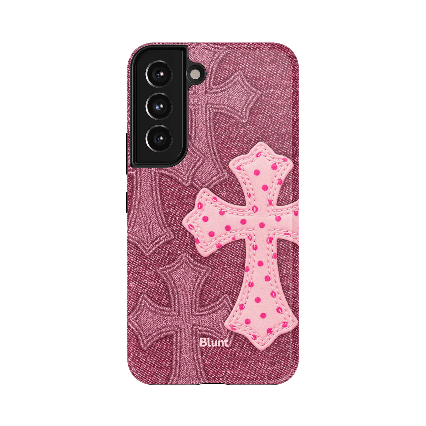 Pink Dottie Cross Samsung Case - Blunt Cases