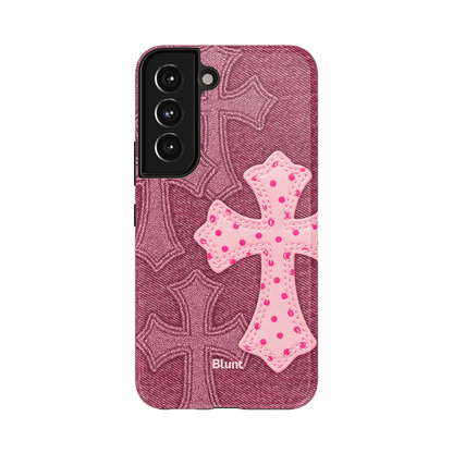 Pink Dottie Cross Samsung Case - Blunt Cases