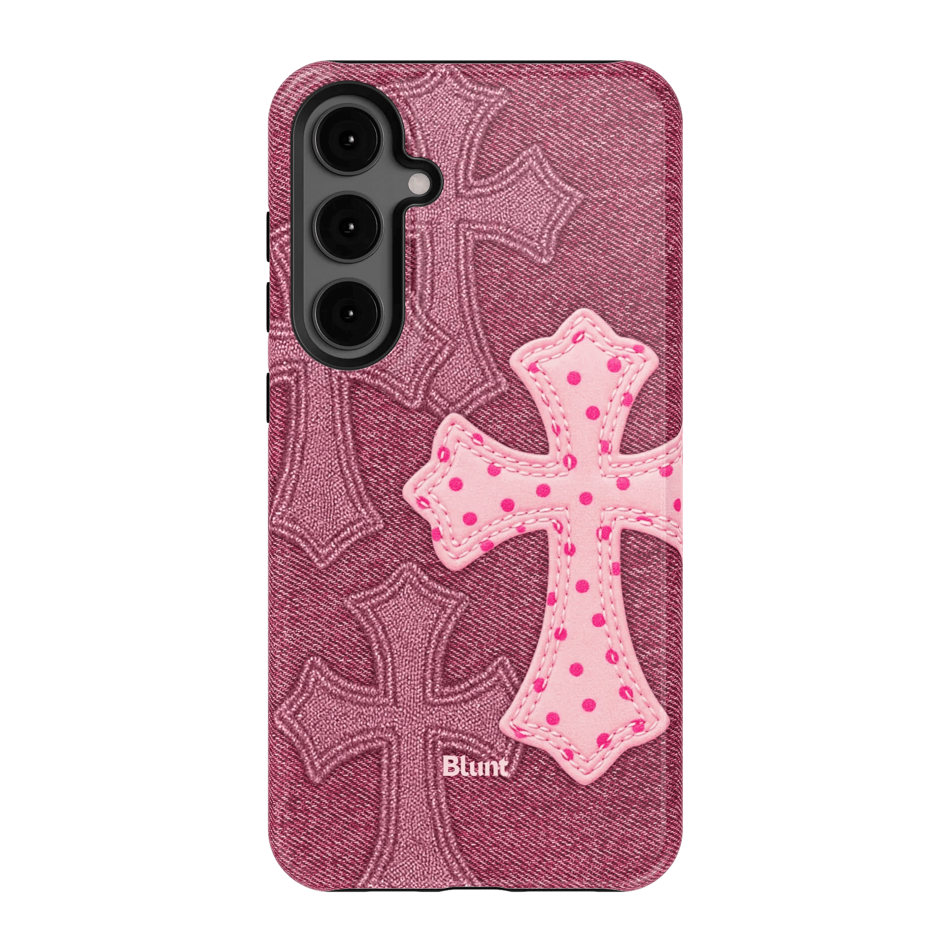 Pink Dottie Cross Samsung Case - Blunt Cases