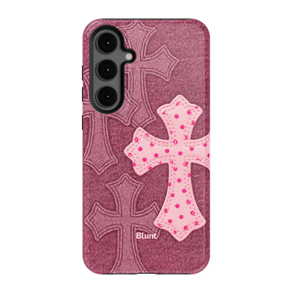 Pink Dottie Cross Samsung Case - Blunt Cases