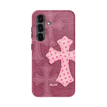 Pink Dottie Cross Samsung Case - Blunt Cases