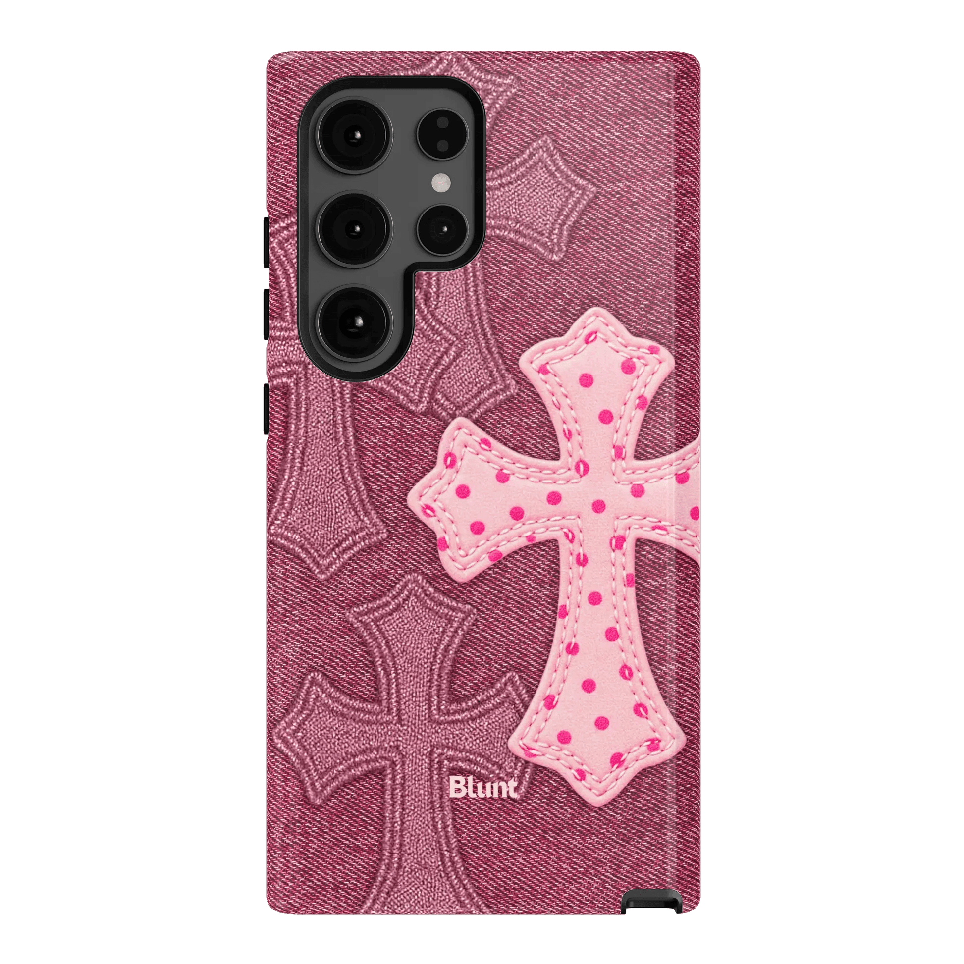 Pink Dottie Cross Samsung Case - Blunt Cases