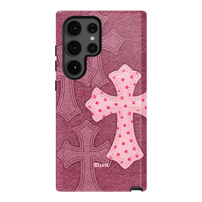 Pink Dottie Cross Samsung Case - Blunt Cases