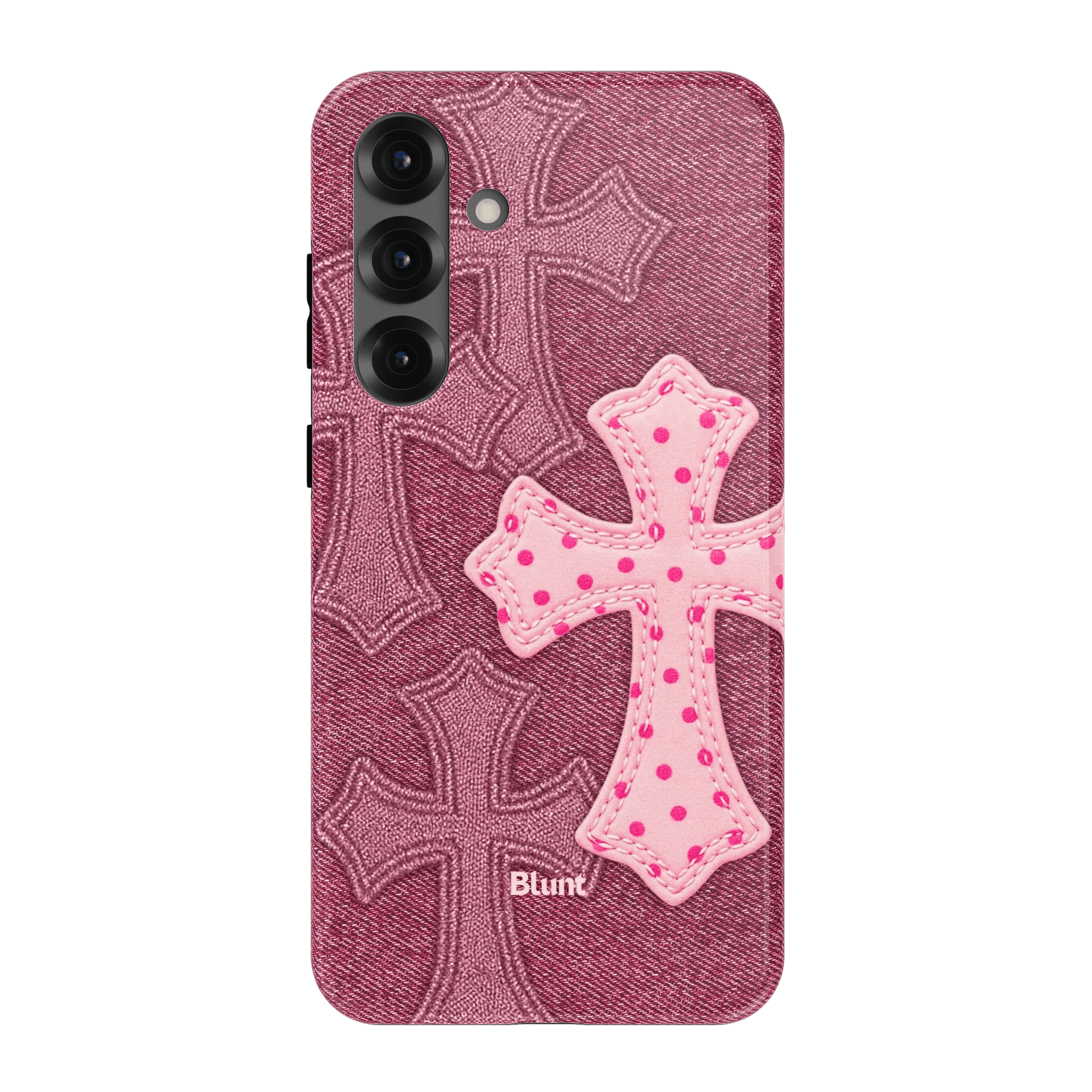 Pink Dottie Cross Samsung Case - Blunt Cases
