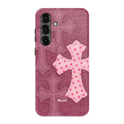 Pink Dottie Cross Samsung Case - Blunt Cases