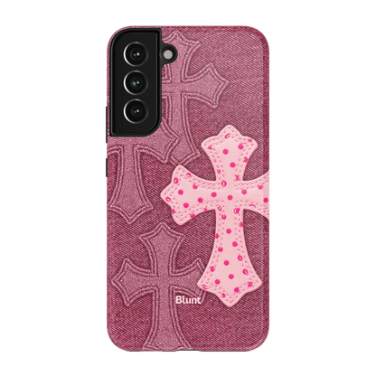 Pink Dottie Cross Samsung Case - Blunt Cases