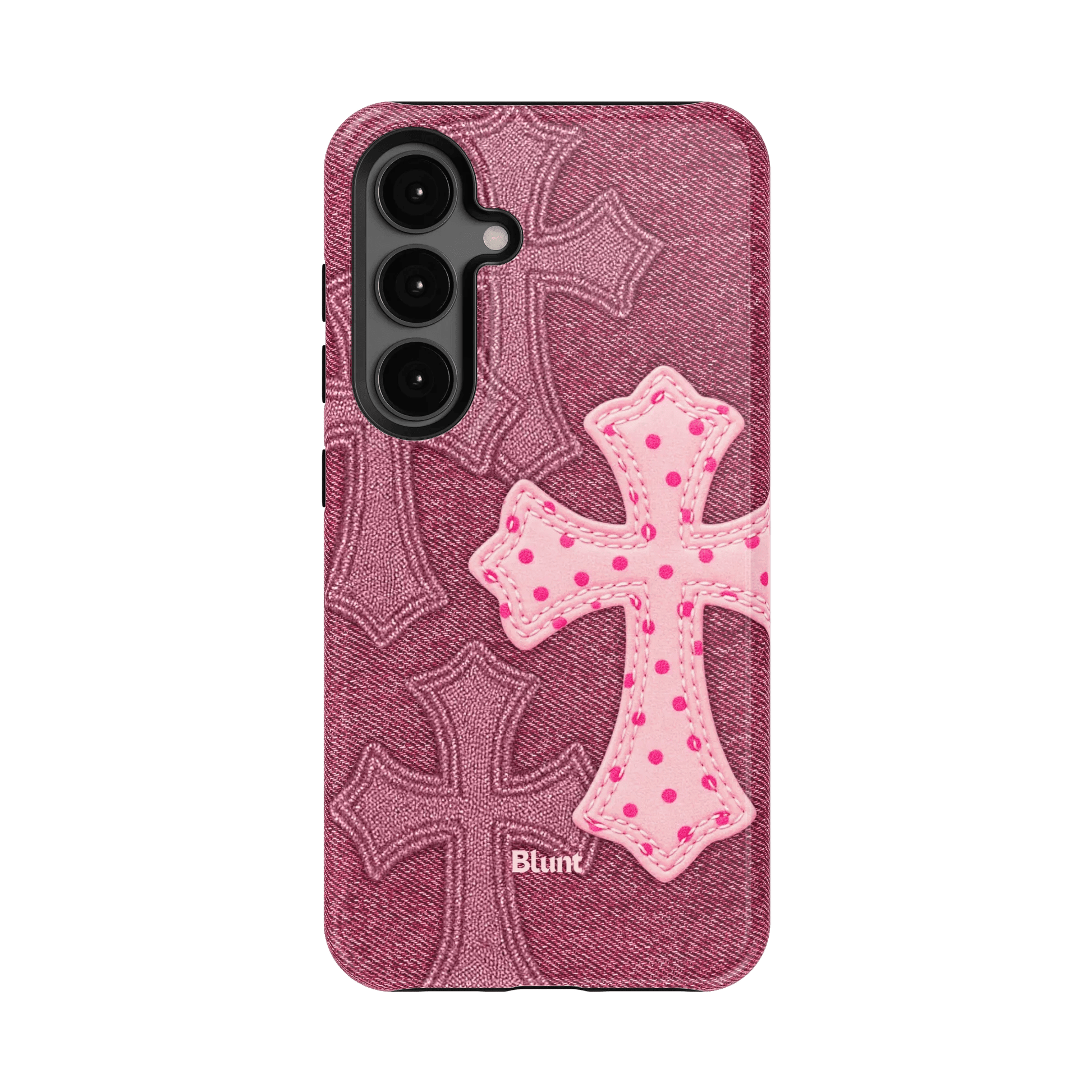 Pink Dottie Cross Samsung Case - Blunt Cases
