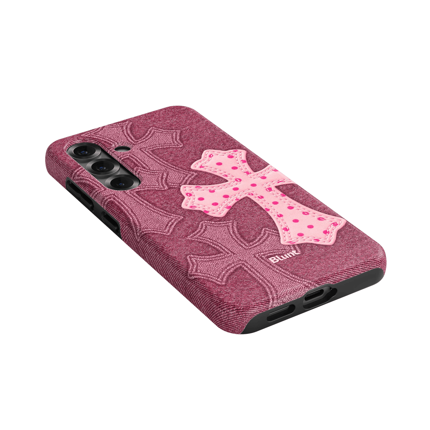 Pink Dottie Cross Samsung Case - Blunt Cases
