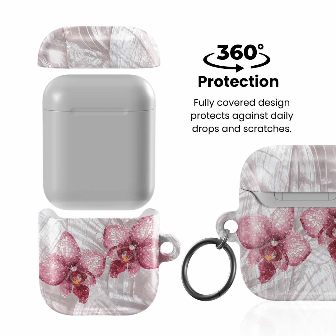 Pink Mosaic Orchids AirPod Case - Blunt Cases