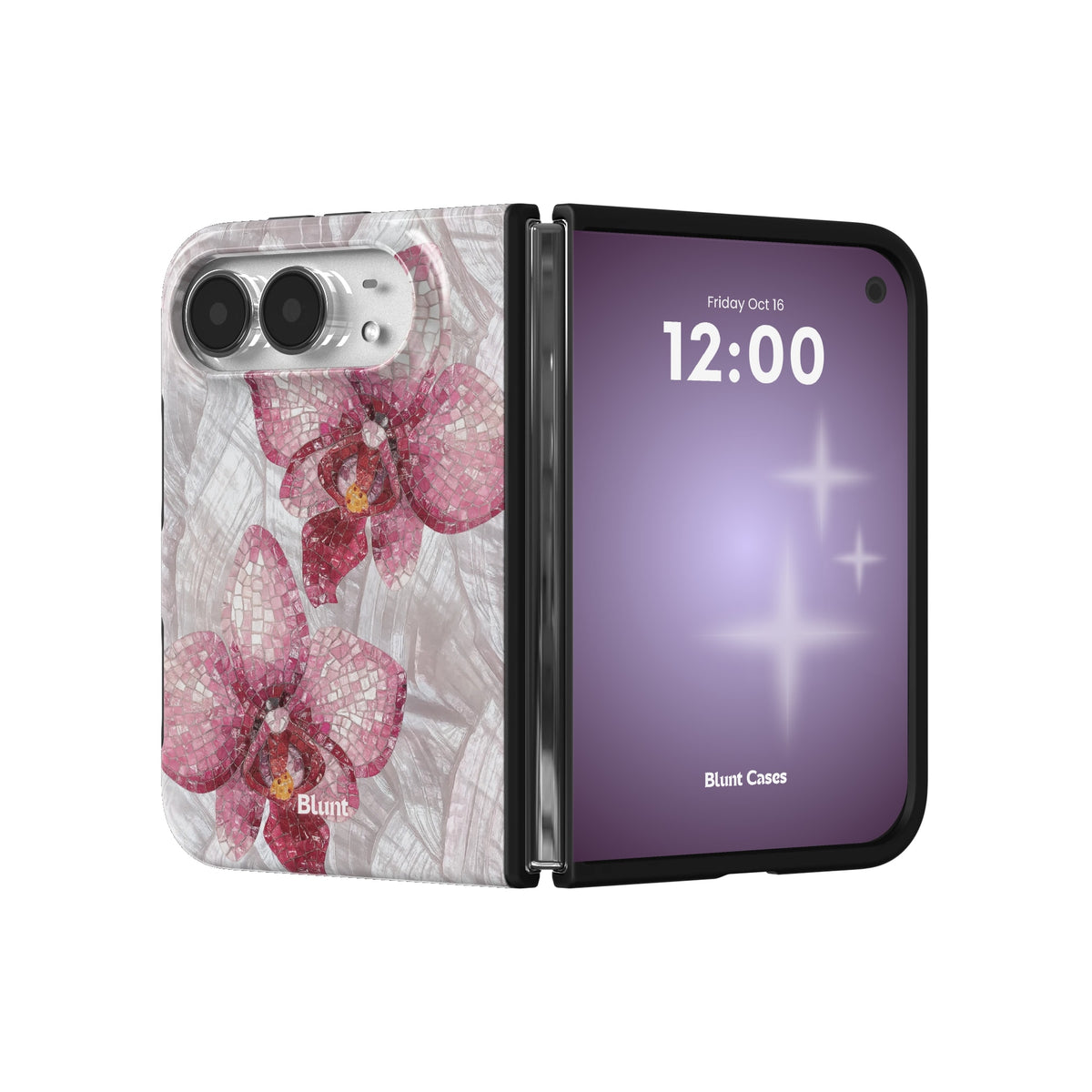 pink-mosaic-orchids-iphone-case iPhone 18 Duo case, view 3