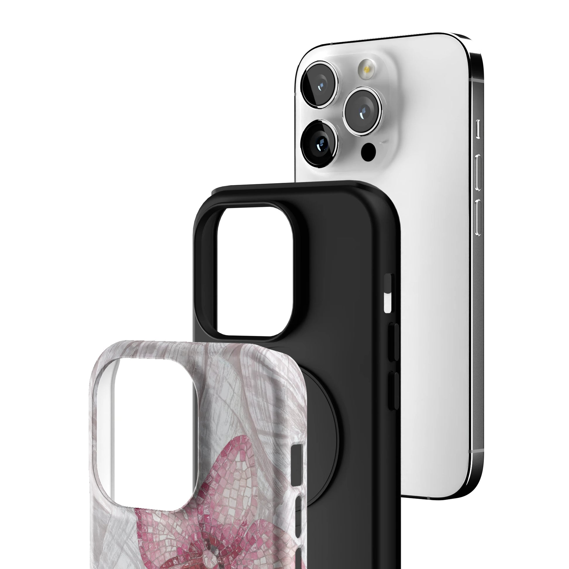 Pink Mosaic Orchids iPhone Case gallery - Iphone_14_Pro_3