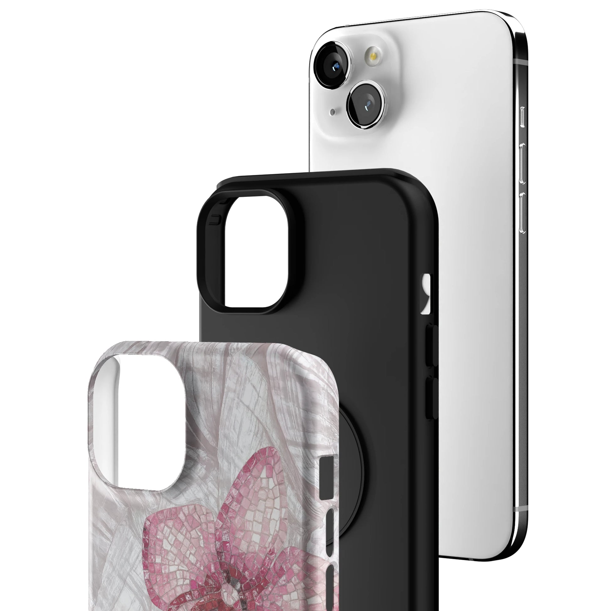 Pink Mosaic Orchids iPhone Case gallery - Iphone_15_Mini_Air_Plus_3