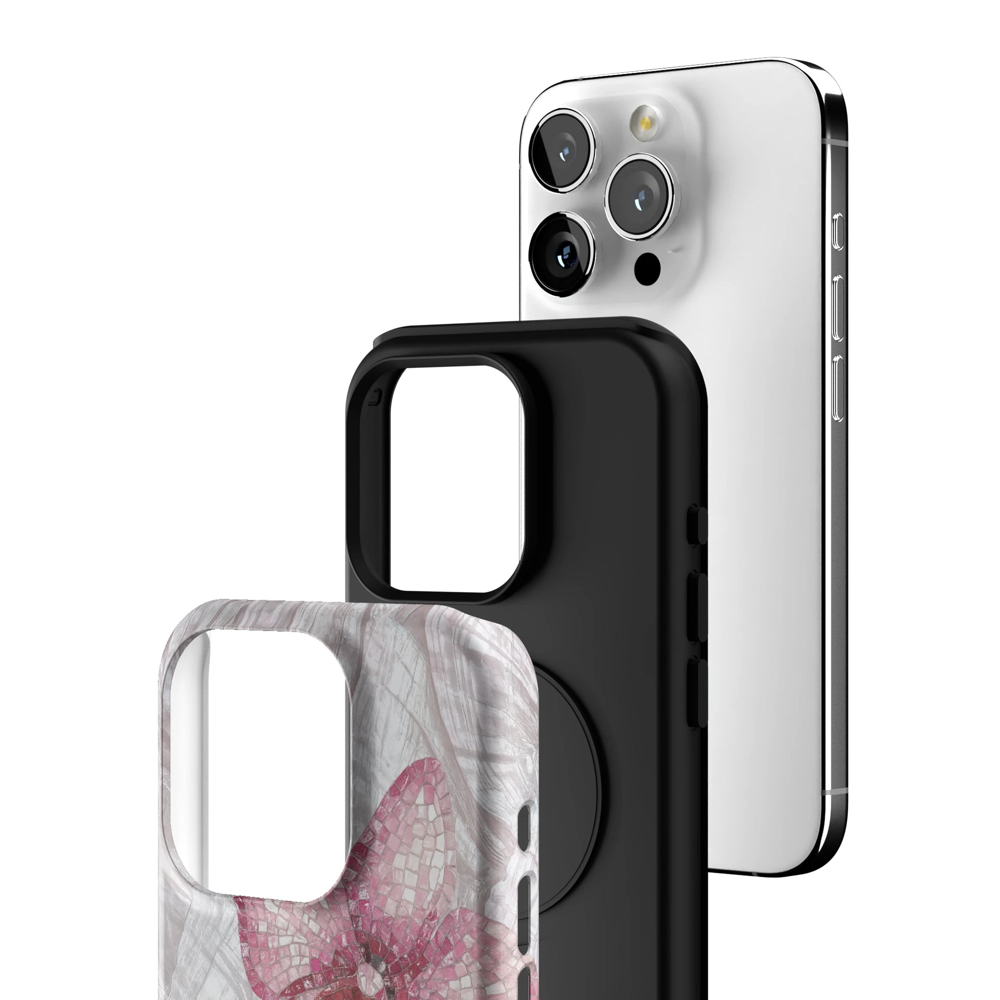 Pink Mosaic Orchids iPhone Case gallery - Iphone_15_Pro_3