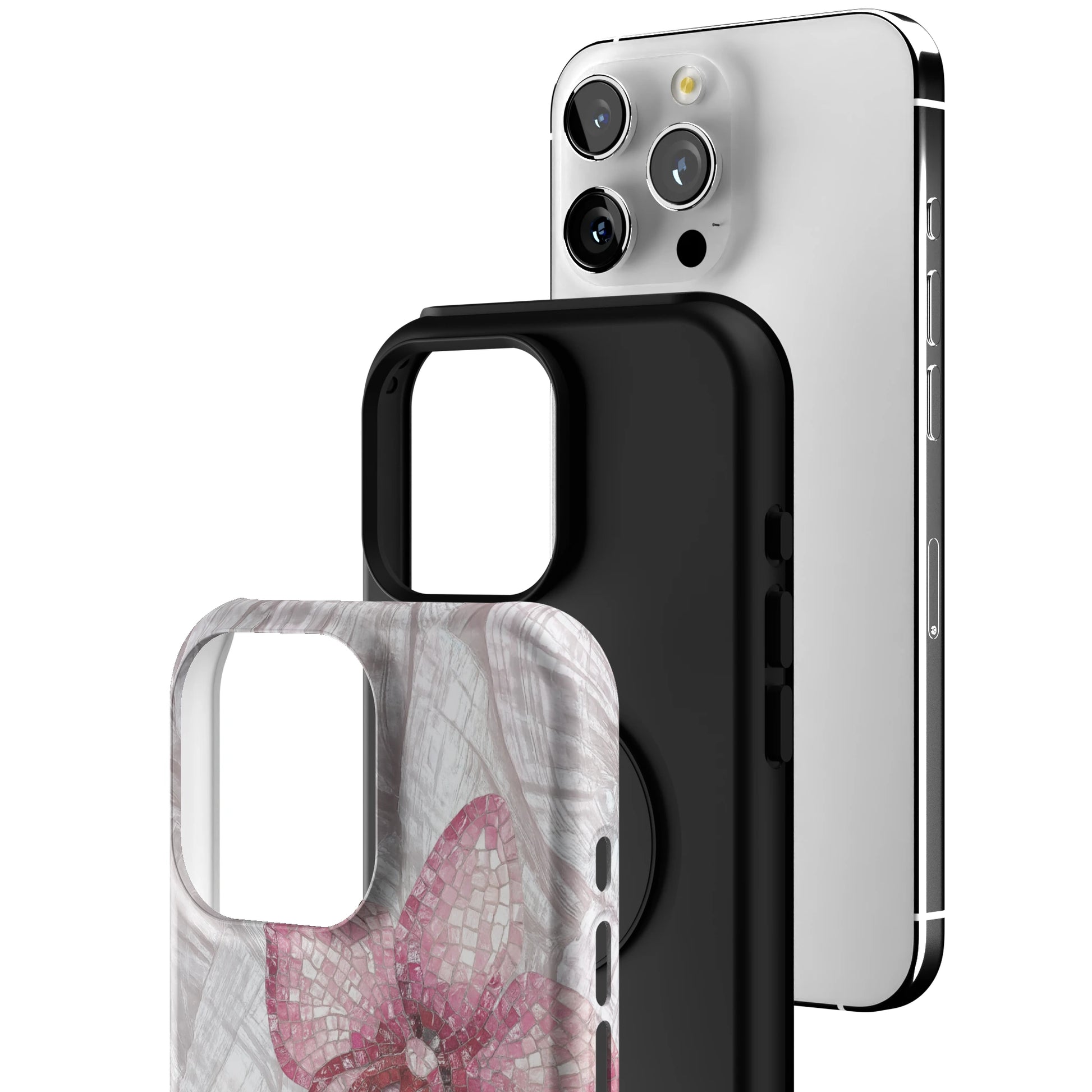Pink Mosaic Orchids iPhone Case gallery - Iphone_16_Pro_Max_3