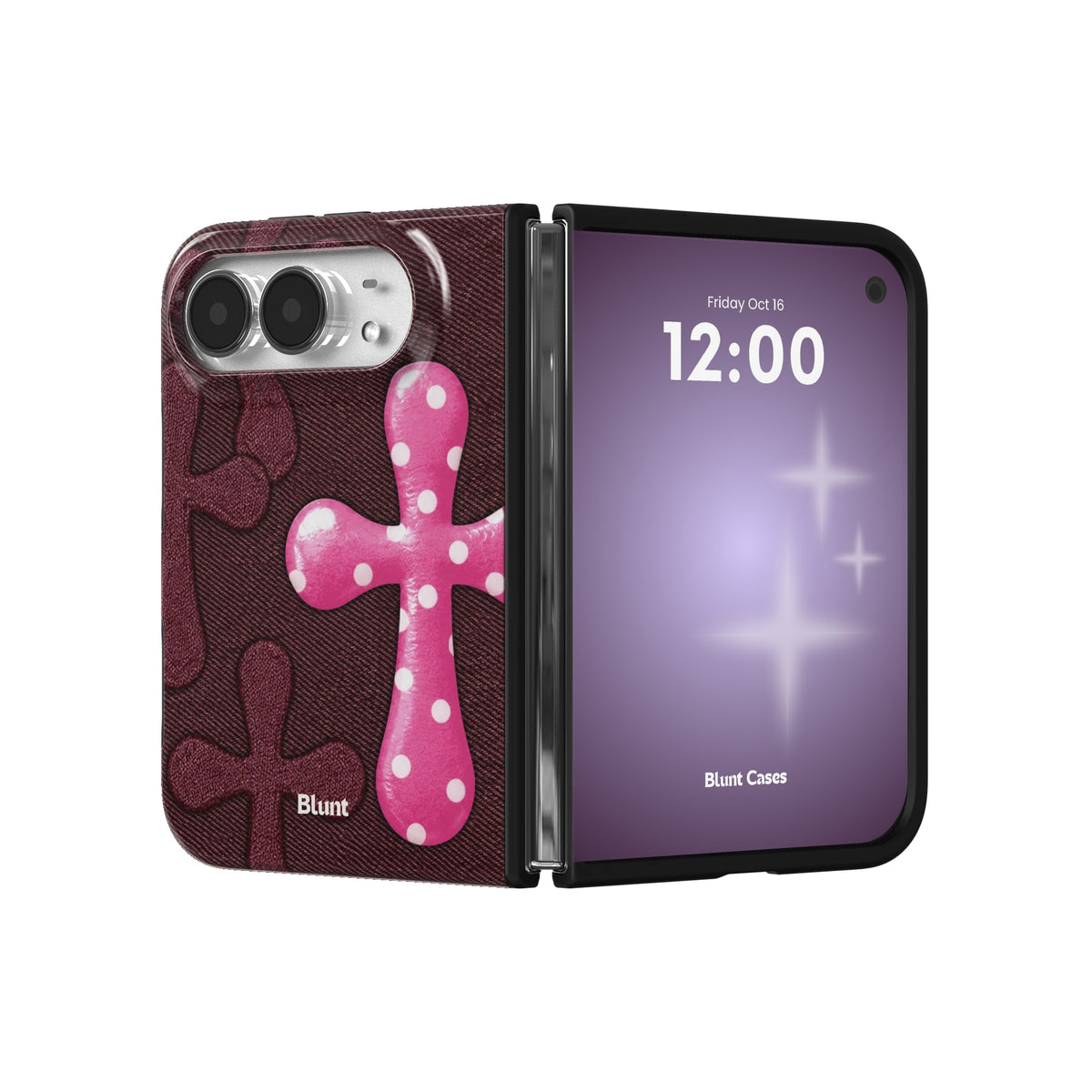 pink-polka-cross-iphone-case iPhone 18 Duo case, view 3