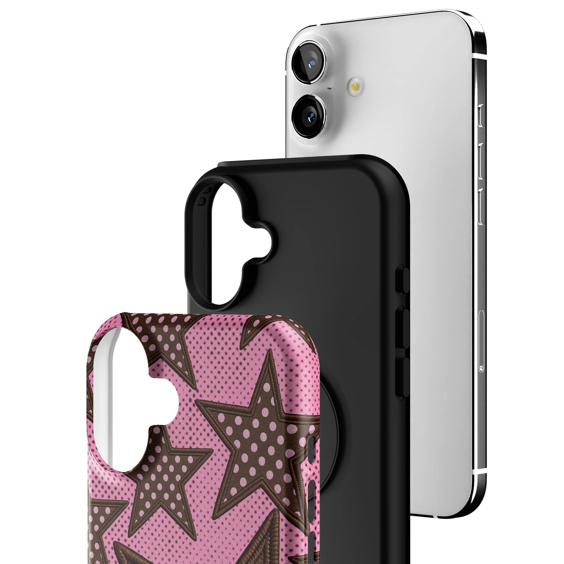 Pink Polka Star iPhone Case gallery - Iphone_16_Mini_Air_Plus_3