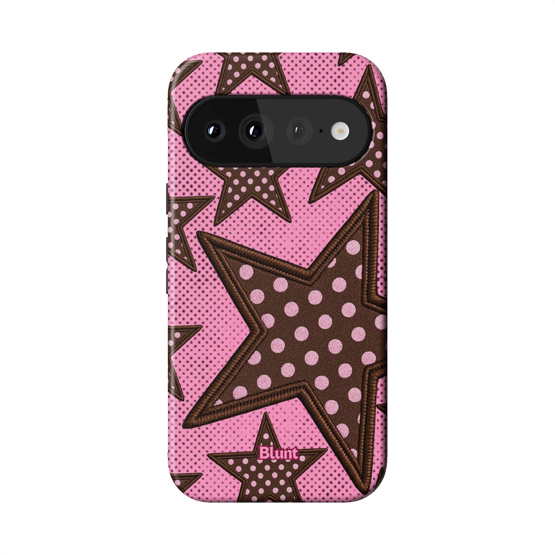 Pink Polka Star Pixel Case - Blunt Cases