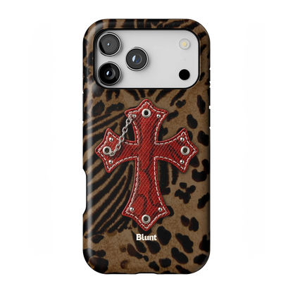 Leopard Red Cross iPhone Case