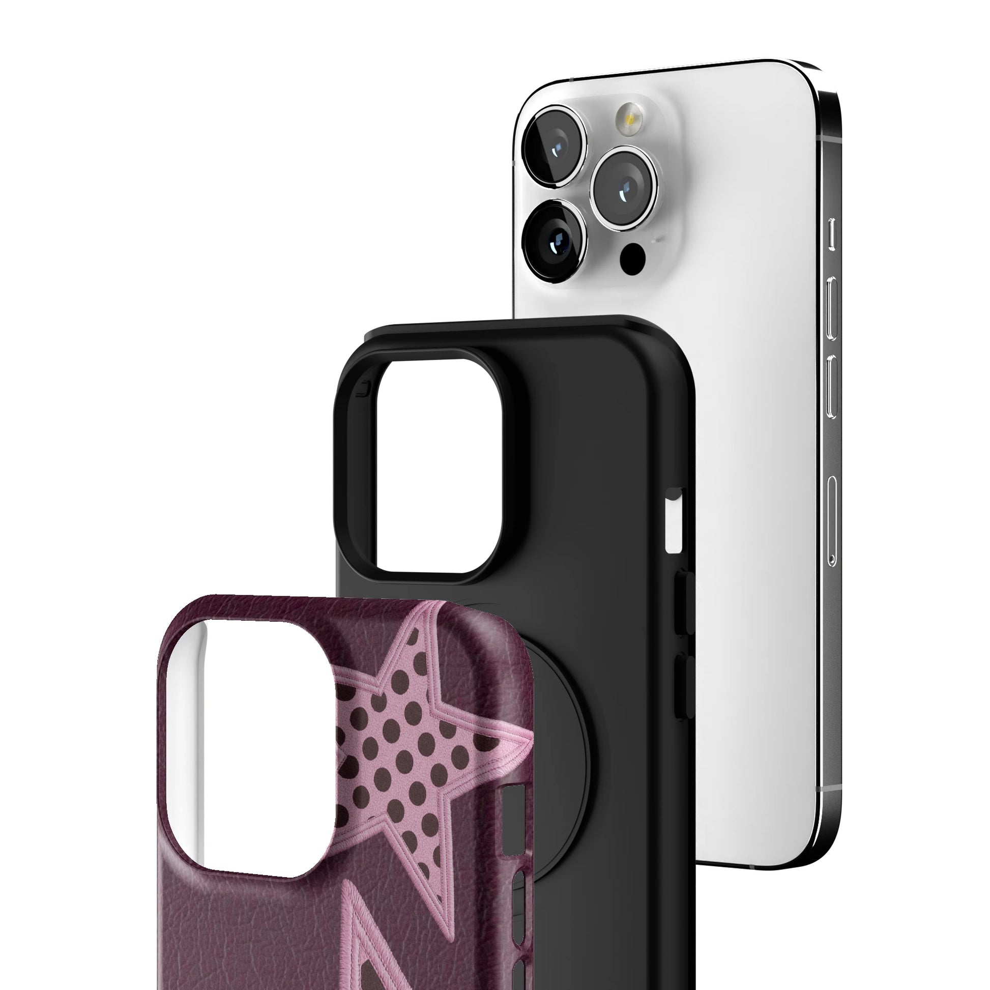 Plum Polka Star iPhone Case gallery - Iphone_13_Pro_3