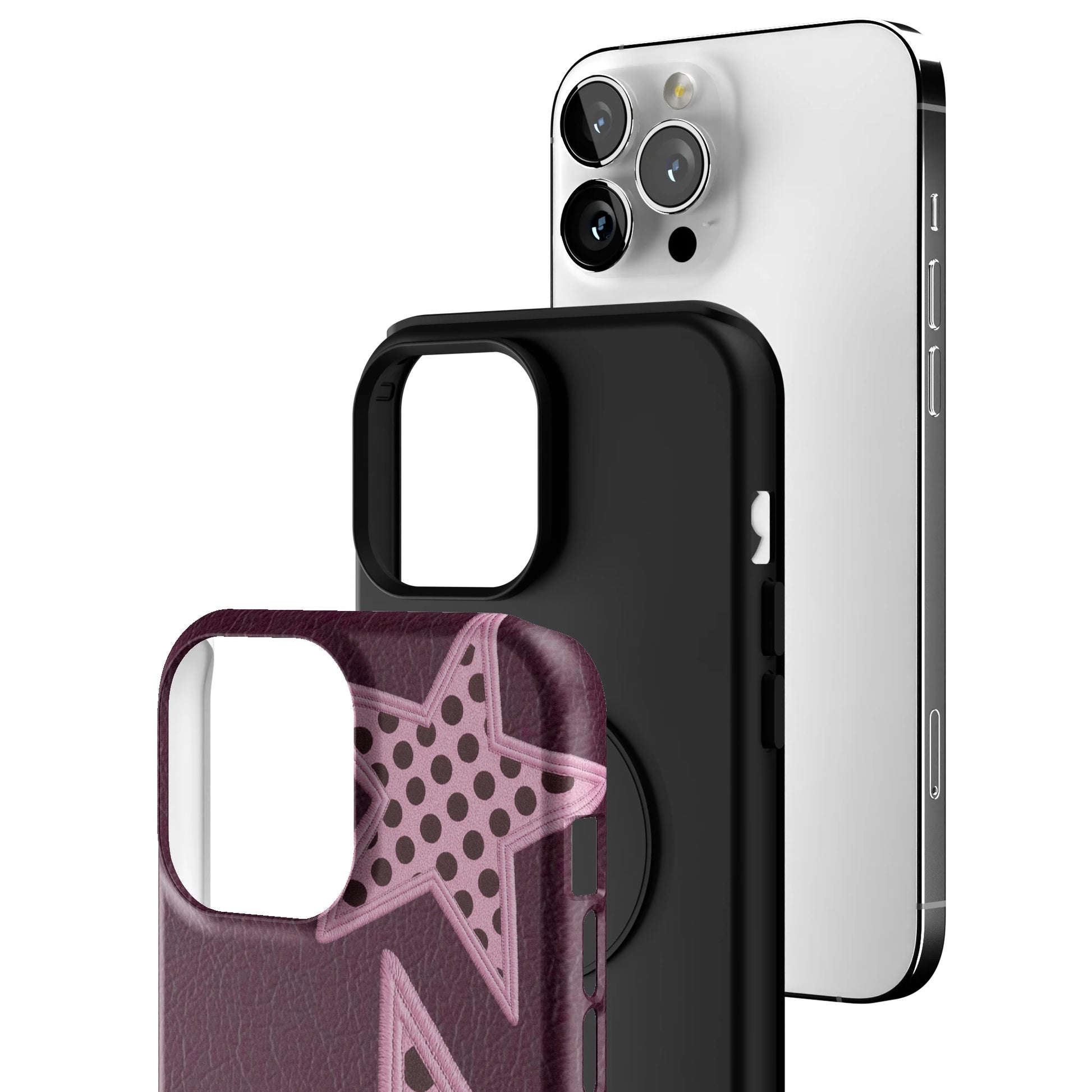 Plum Polka Star iPhone Case gallery - Iphone_13_Pro_Max_3