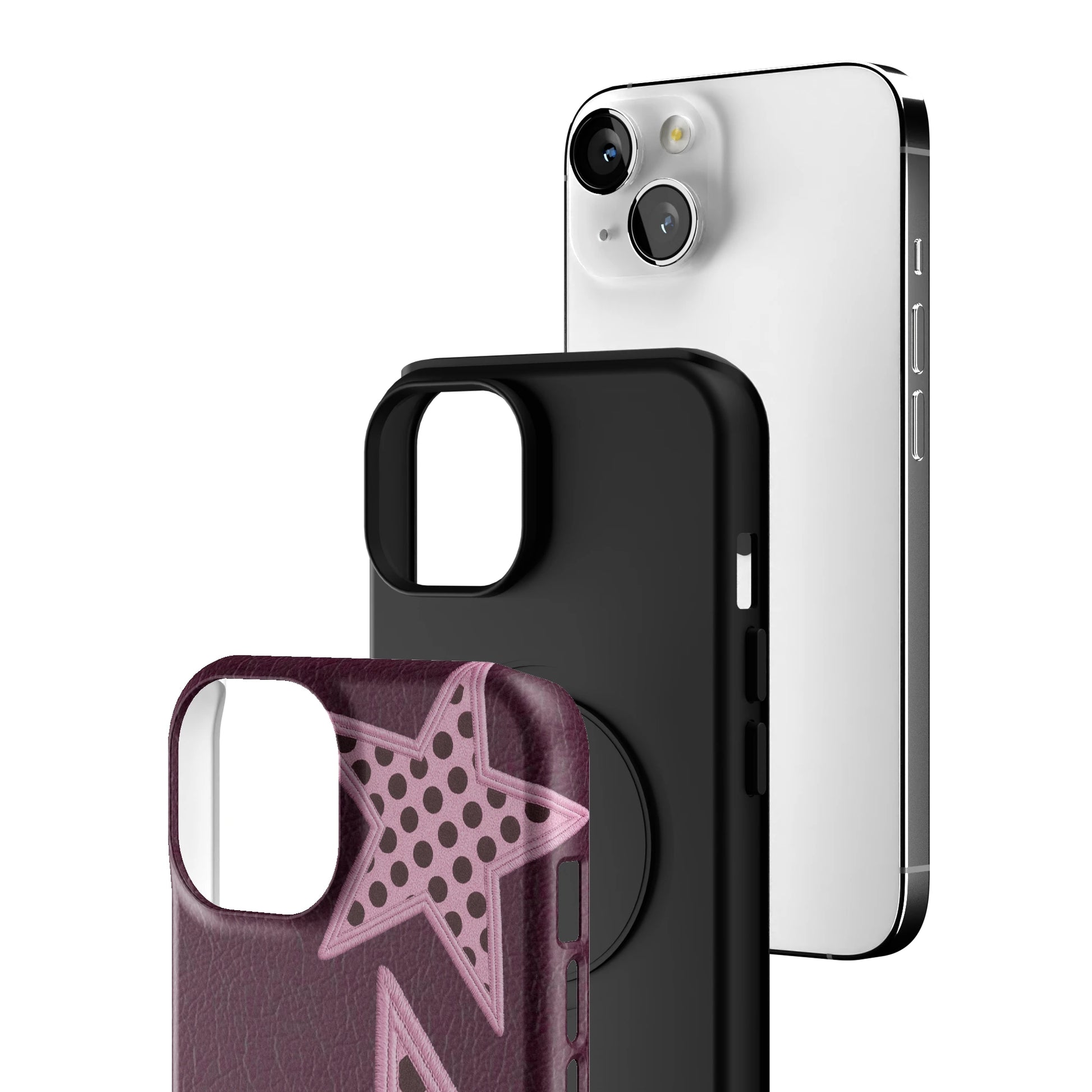Plum Polka Star iPhone Case gallery - Iphone_14_Iphone_3
