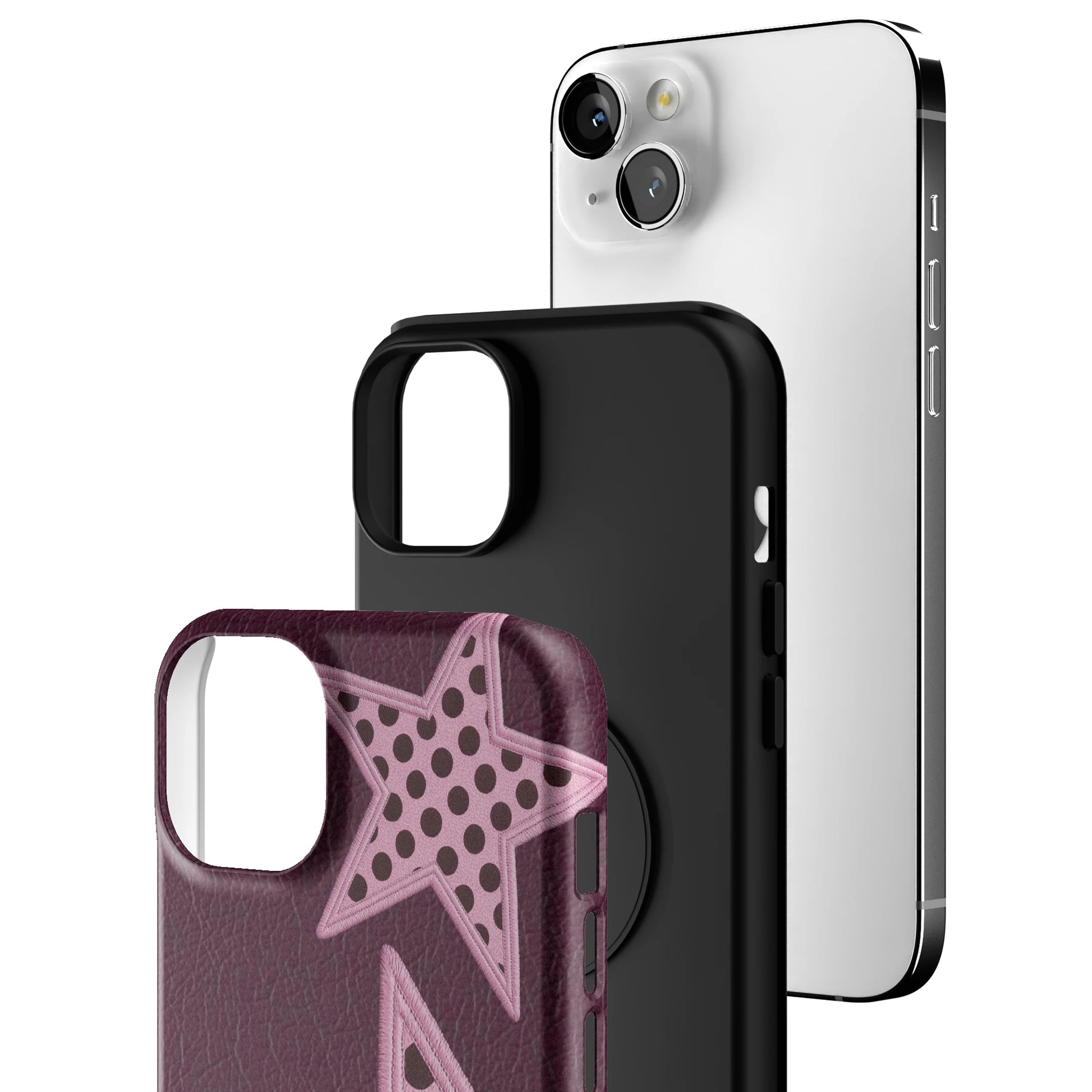 Plum Polka Star iPhone Case gallery - Iphone_14_Mini_Air_Plus_3