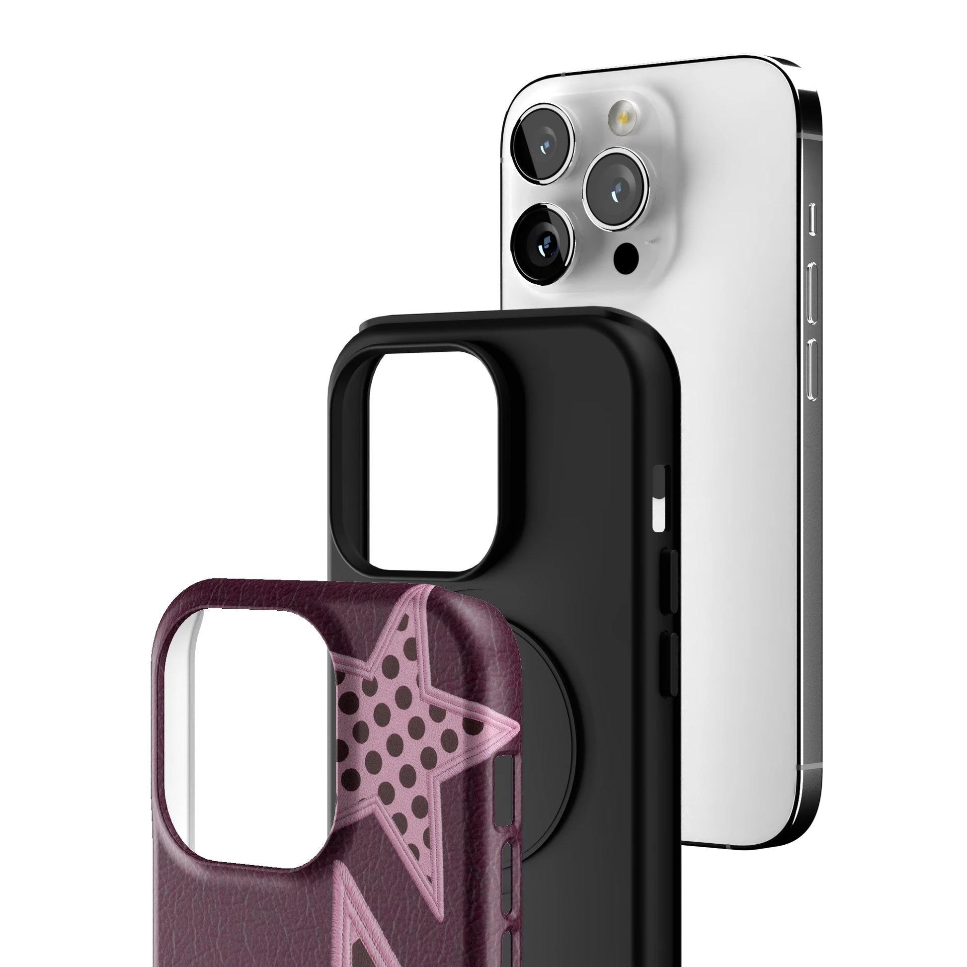 Plum Polka Star iPhone Case gallery - Iphone_14_Pro_3