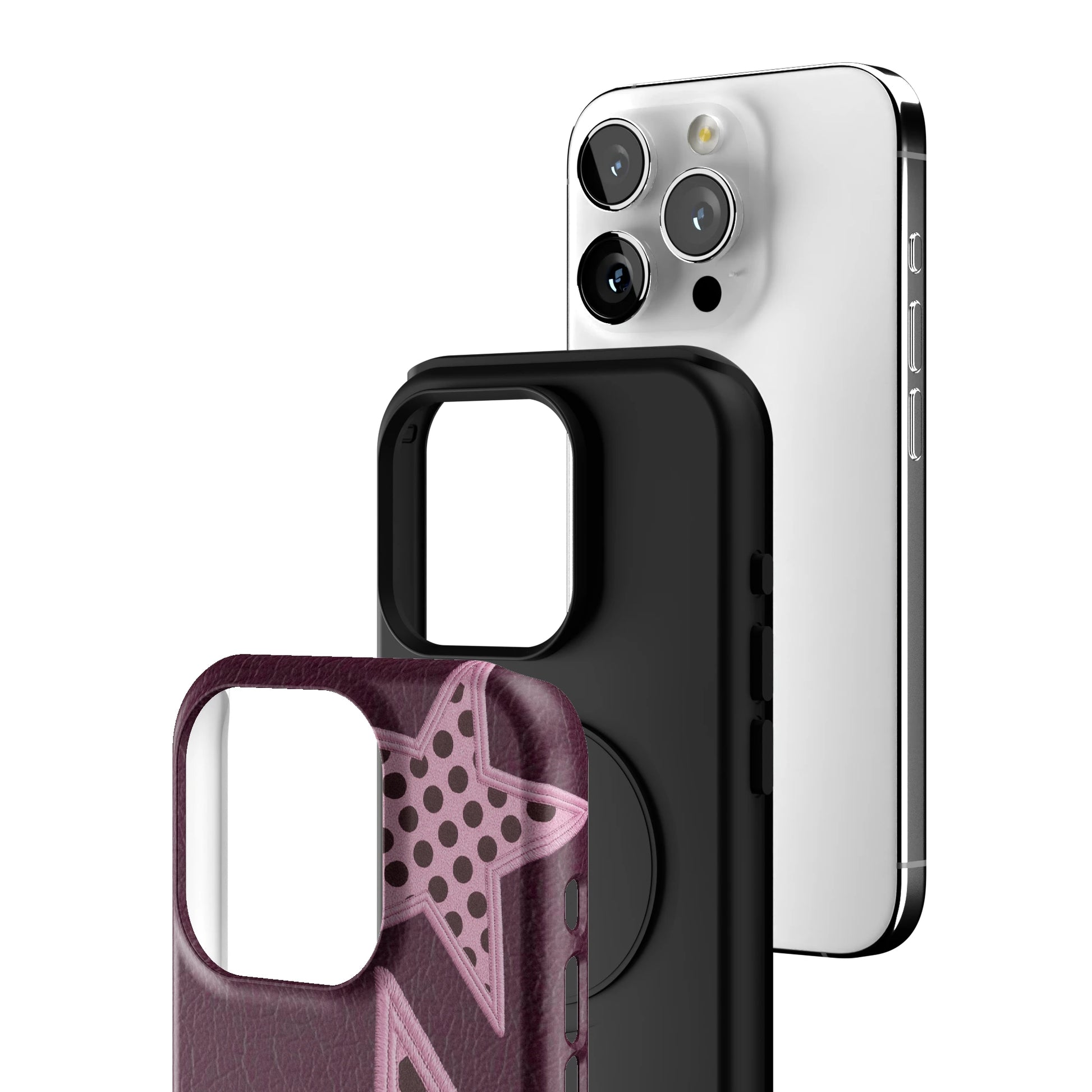 Plum Polka Star iPhone Case gallery - Iphone_15_Pro_3